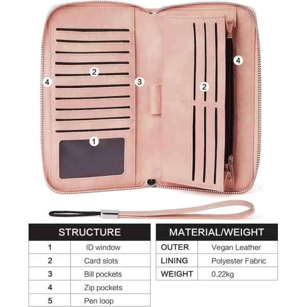 BOSTANTEN Leather Wallets for Women RFID Blocking Zip Around Credit Card Holder Phone Wristlet Clutch