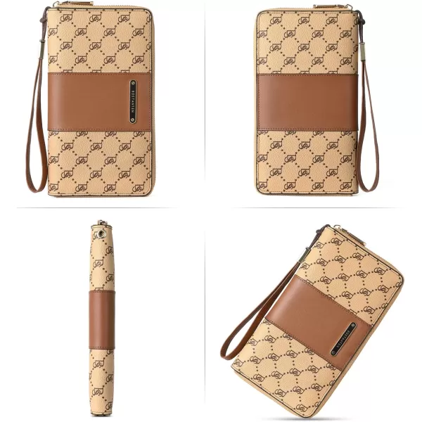 BOSTANTEN Leather Wallets for Women RFID Blocking Zip Around Credit Card Holder Phone Wristlet Clutch