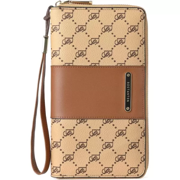 BOSTANTEN Leather Wallets for Women RFID Blocking Zip Around Credit Card Holder Phone Wristlet Clutch