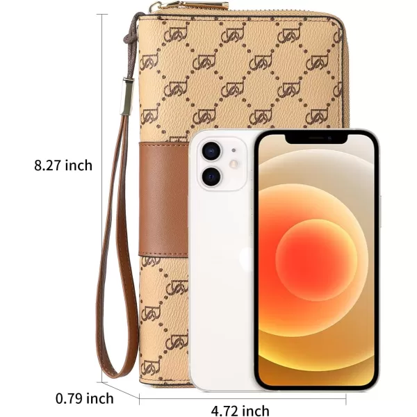 BOSTANTEN Leather Wallets for Women RFID Blocking Zip Around Credit Card Holder Phone Wristlet Clutch