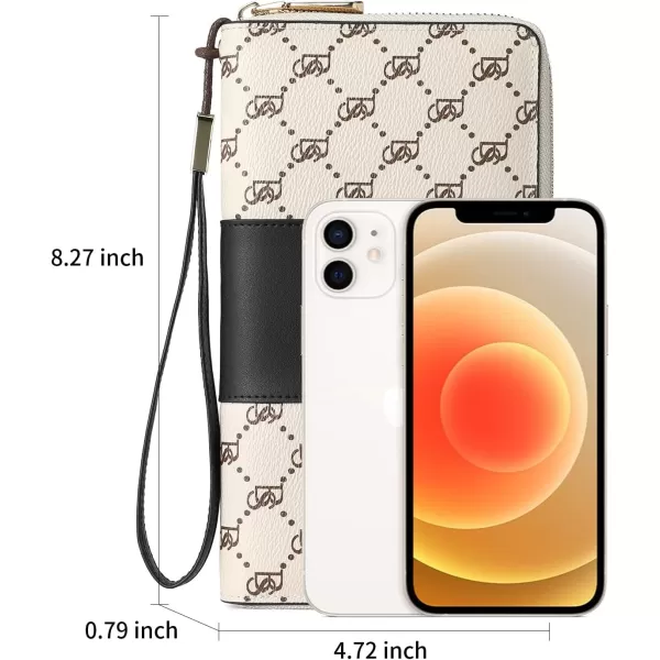 BOSTANTEN Leather Wallets for Women RFID Blocking Zip Around Credit Card Holder Phone Wristlet Clutch