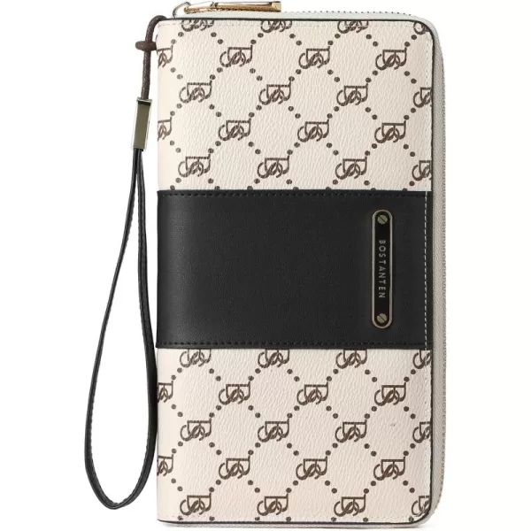 BOSTANTEN Leather Wallets for Women RFID Blocking Zip Around Credit Card Holder Phone Wristlet Clutch