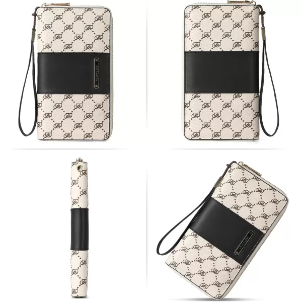 BOSTANTEN Leather Wallets for Women RFID Blocking Zip Around Credit Card Holder Phone Wristlet Clutch