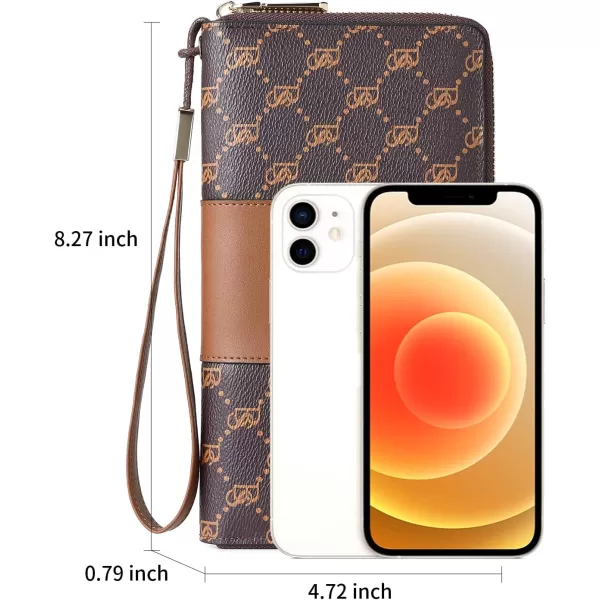 BOSTANTEN Leather Wallets for Women RFID Blocking Zip Around Credit Card Holder Phone Wristlet Clutch