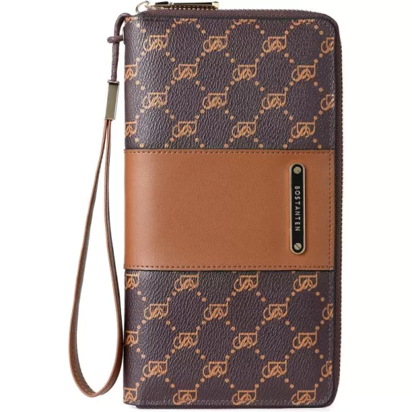 BOSTANTEN Leather Wallets for Women RFID Blocking Zip Around Credit Card Holder Phone Wristlet Clutch
