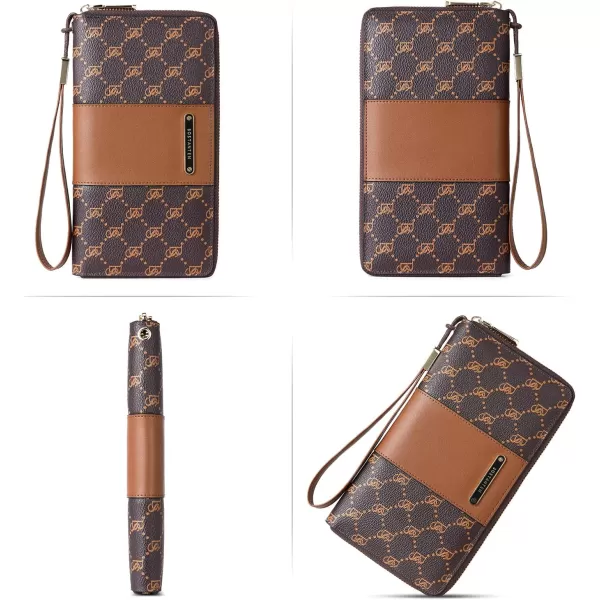 BOSTANTEN Leather Wallets for Women RFID Blocking Zip Around Credit Card Holder Phone Wristlet Clutch