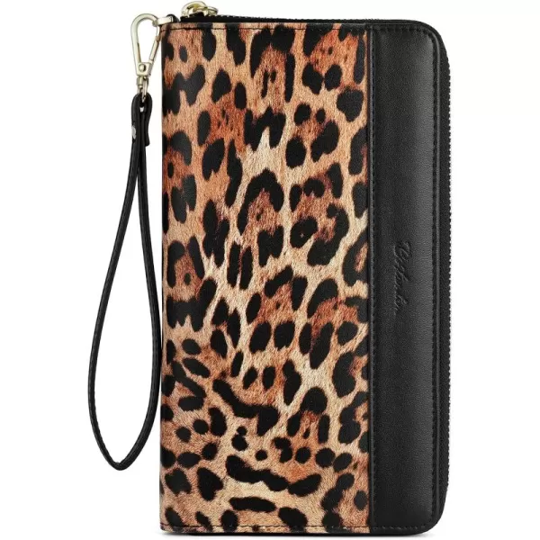 BOSTANTEN Leather Wallets for Women RFID Blocking Zip Around Credit Card Holder Phone Wristlet Clutch