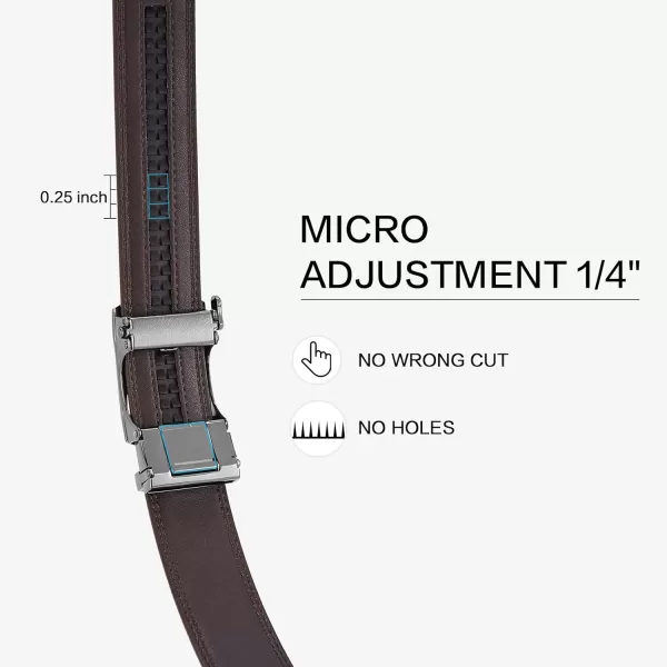BOSTANTEN Mens Belt Leather Ratchet Belt For Men Dress and Casual with Adjustable Buckle, Trim to Fit