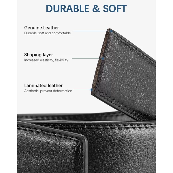 BOSTANTEN Mens Belt Leather Ratchet Belt For Men Dress and Casual with Adjustable Buckle, Trim to Fit