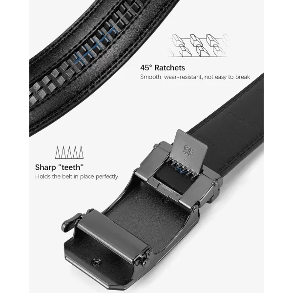 BOSTANTEN Mens Belt Leather Ratchet Belt For Men Dress and Casual with Adjustable Buckle, Trim to Fit