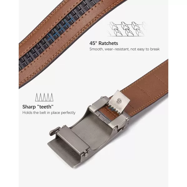BOSTANTEN Mens Belt Leather Ratchet Belt For Men Dress and Casual with Adjustable Buckle, Trim to Fit