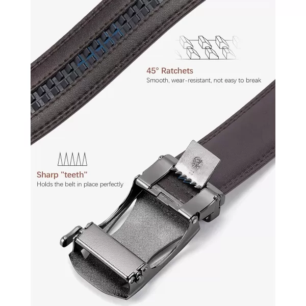 BOSTANTEN Mens Belt Leather Ratchet Belt For Men Dress and Casual with Adjustable Buckle, Trim to Fit