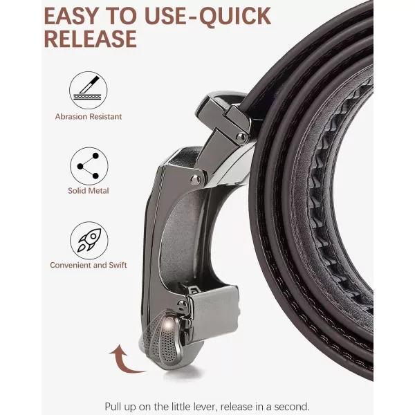BOSTANTEN Mens Belt Leather Ratchet Belt For Men Dress and Casual with Adjustable Buckle, Trim to Fit
