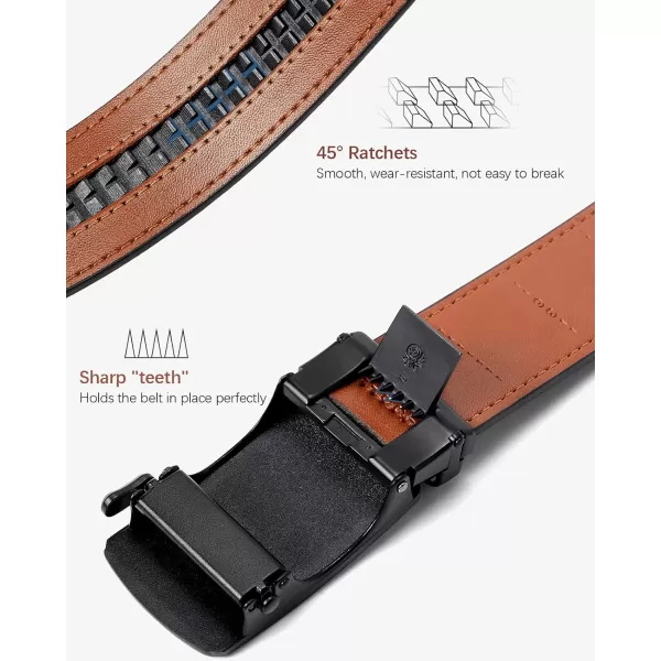 BOSTANTEN Mens Belt Leather Ratchet Belt For Men Dress and Casual with Adjustable Buckle, Trim to Fit