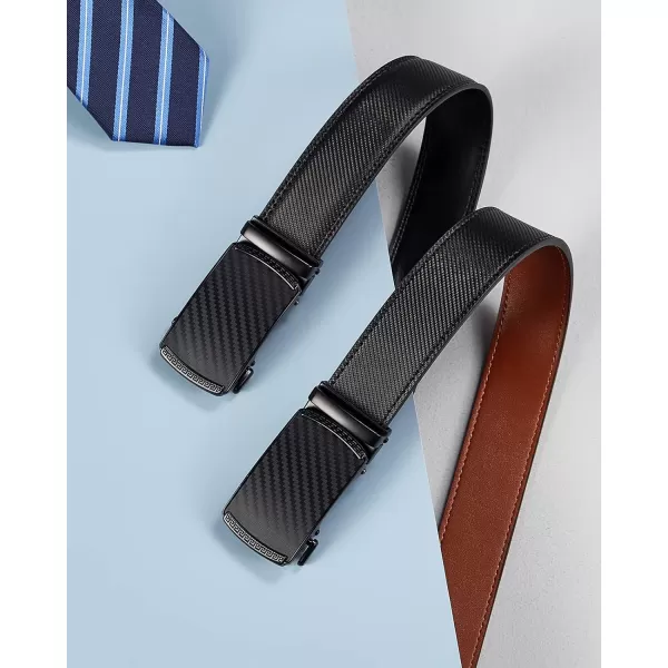 BOSTANTEN Mens Belt Leather Ratchet Belt For Men Dress and Casual with Adjustable Buckle, Trim to Fit