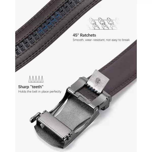 BOSTANTEN Mens Belt Leather Ratchet Dress Belt with Sliding Adjustable Buckle, Trim to Fit