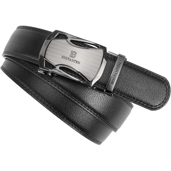 BOSTANTEN Mens Belt Leather Ratchet Dress Belt with Sliding Adjustable Buckle, Trim to Fit