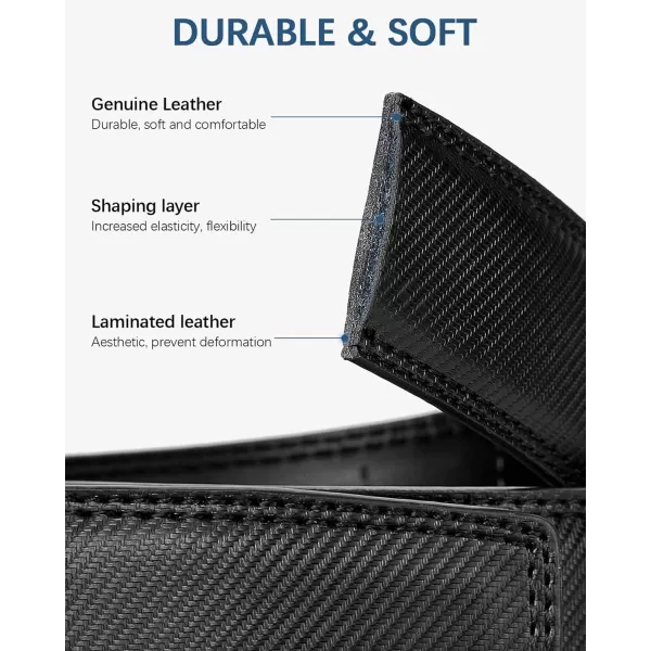 BOSTANTEN Mens Belt Leather Ratchet Dress Belt with Sliding Adjustable Buckle, Trim to Fit
