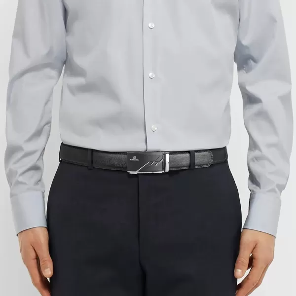 BOSTANTEN Mens Belt Leather Ratchet Dress Belt with Sliding Adjustable Buckle, Trim to Fit