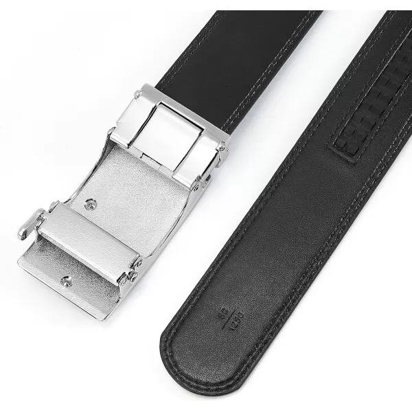 BOSTANTEN Mens Belt Leather Ratchet Dress Belt with Sliding Adjustable Buckle, Trim to Fit