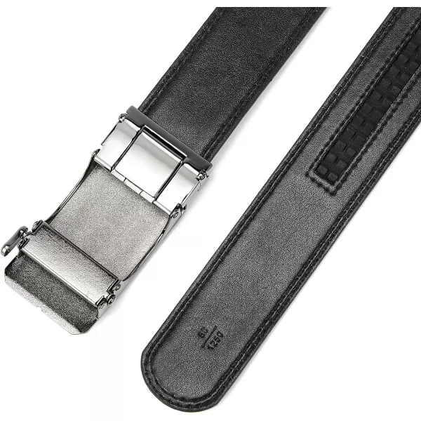 BOSTANTEN Mens Belt Leather Ratchet Dress Belt with Sliding Adjustable Buckle, Trim to Fit