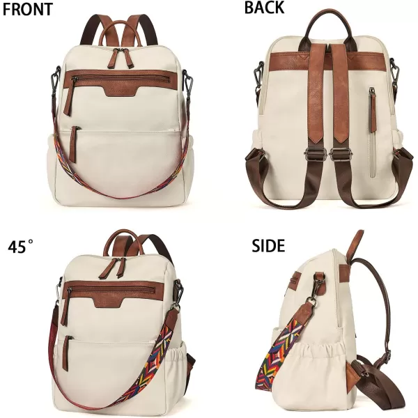 BOSTANTEN Backpack Purse for Women Fashion Designer Travel Backpack Leather Convertible Shoulder Bags Casual Daypack Beige-brown