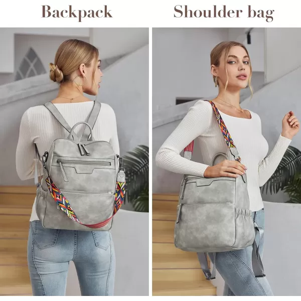 BOSTANTEN Backpack Purse for Women Fashion Designer Travel Backpack Leather Convertible Shoulder Bags Casual Daypack Beige-brown