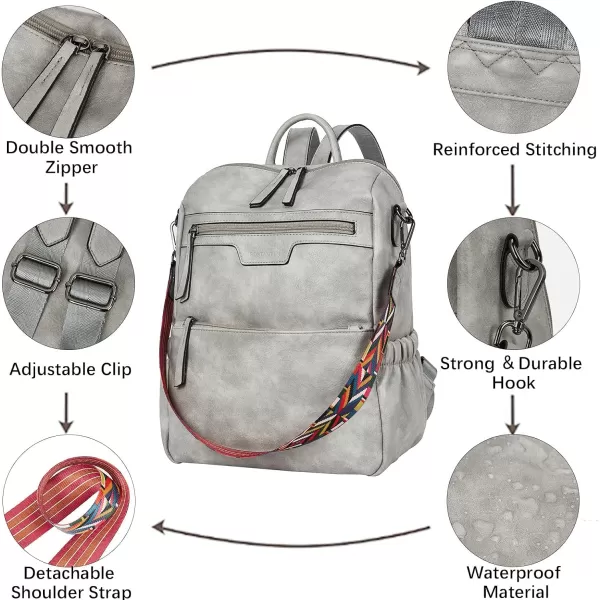 BOSTANTEN Backpack Purse for Women Fashion Designer Travel Backpack Leather Convertible Shoulder Bags Casual Daypack Beige-brown