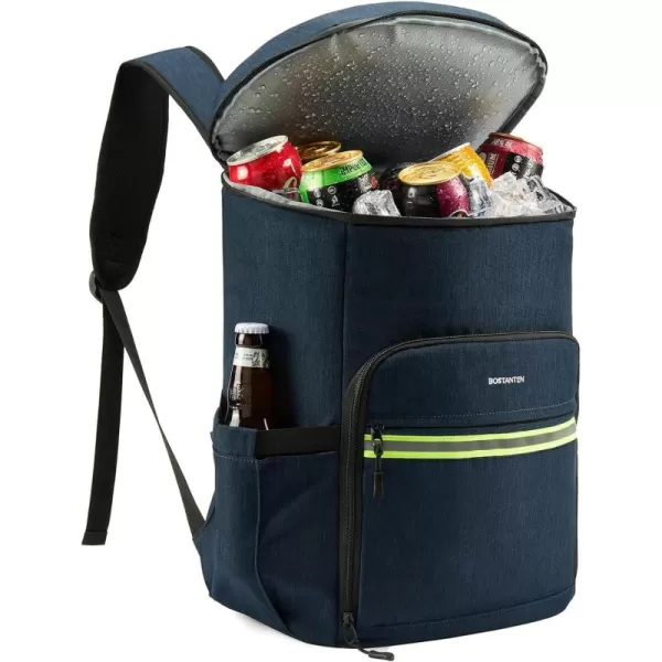 BOSTANTEN Cooler Bag, 30 Cans 20L Collapsible Soft Cooler Bag, Leakproof Beach Cooler Bag Portable Ice Chest with Bottle Opener, Insulated Lunch Bag for Picnic, Beach, Camping, Travel, Work, Black