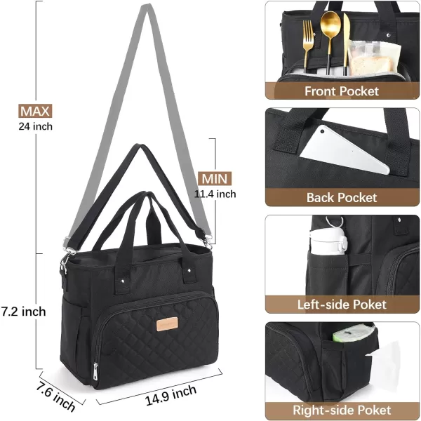 BOSTANTEN Cooler Bag, 30 Cans 20L Collapsible Soft Cooler Bag, Leakproof Beach Cooler Bag Portable Ice Chest with Bottle Opener, Insulated Lunch Bag for Picnic, Beach, Camping, Travel, Work, Black