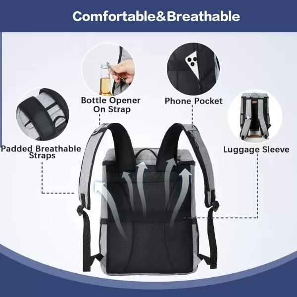 BOSTANTEN Cooler Bag, 30 Cans 20L Collapsible Soft Cooler Bag, Leakproof Beach Cooler Bag Portable Ice Chest with Bottle Opener, Insulated Lunch Bag for Picnic, Beach, Camping, Travel, Work, Black