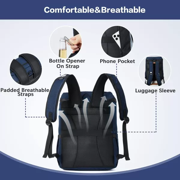 BOSTANTEN Cooler Bag, 30 Cans 20L Collapsible Soft Cooler Bag, Leakproof Beach Cooler Bag Portable Ice Chest with Bottle Opener, Insulated Lunch Bag for Picnic, Beach, Camping, Travel, Work, Black