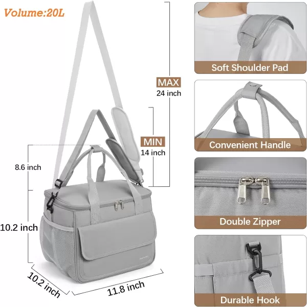 BOSTANTEN Cooler Bag, 30 Cans 20L Collapsible Soft Cooler Bag, Leakproof Beach Cooler Bag Portable Ice Chest with Bottle Opener, Insulated Lunch Bag for Picnic, Beach, Camping, Travel, Work, Black