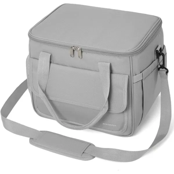 BOSTANTEN Cooler Bag, 30 Cans 20L Collapsible Soft Cooler Bag, Leakproof Beach Cooler Bag Portable Ice Chest with Bottle Opener, Insulated Lunch Bag for Picnic, Beach, Camping, Travel, Work, Black