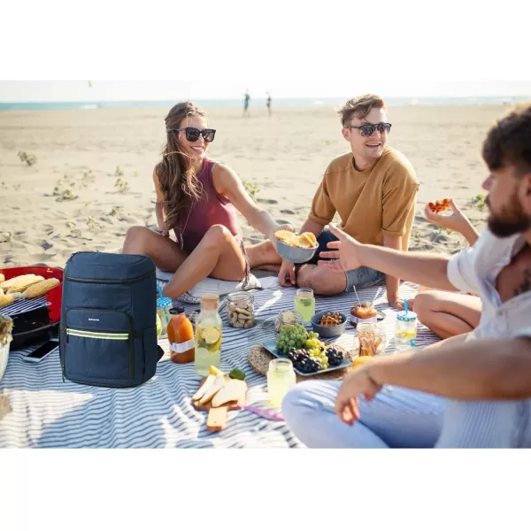 BOSTANTEN Cooler Bag, 30 Cans 20L Collapsible Soft Cooler Bag, Leakproof Beach Cooler Bag Portable Ice Chest with Bottle Opener, Insulated Lunch Bag for Picnic, Beach, Camping, Travel, Work, Black