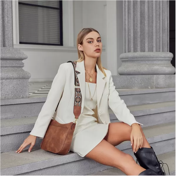 BOSTANTEN Crossbody Bags for Women Trendy Vegan Leather Hobo Purses Shoulder Handbags Wallet Set With Wide Shoulder Strap