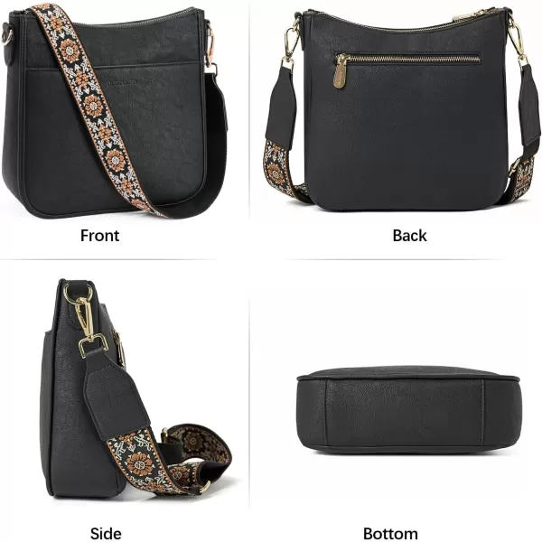 BOSTANTEN Crossbody Bags for Women Trendy Vegan Leather Hobo Purses Shoulder Handbags Wallet Set With Wide Shoulder Strap