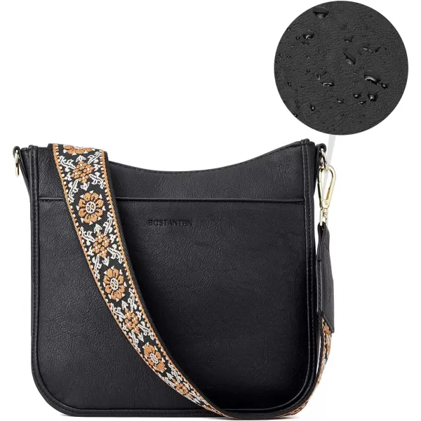 BOSTANTEN Crossbody Bags for Women Trendy Vegan Leather Hobo Purses Shoulder Handbags Wallet Set With Wide Shoulder Strap