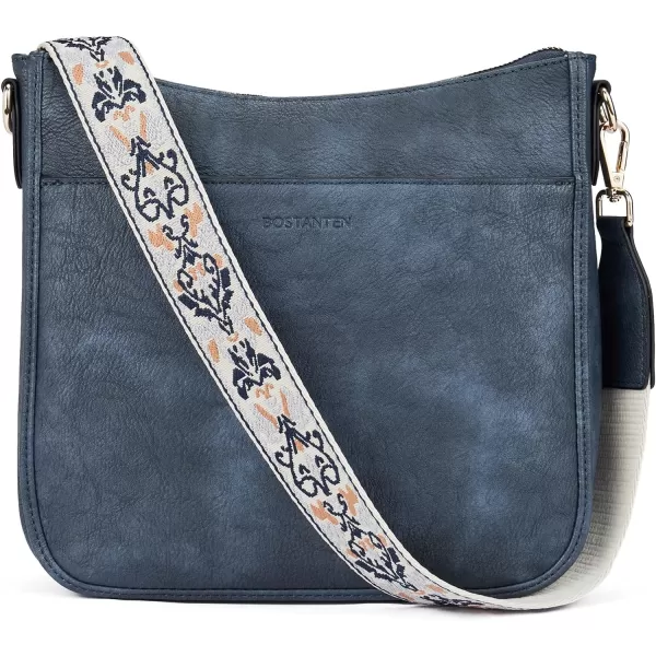 BOSTANTEN Crossbody Bags for Women Trendy Vegan Leather Hobo Purses Shoulder Handbags Wallet Set With Wide Shoulder Strap