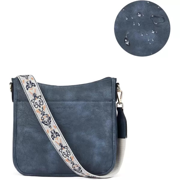 BOSTANTEN Crossbody Bags for Women Trendy Vegan Leather Hobo Purses Shoulder Handbags Wallet Set With Wide Shoulder Strap