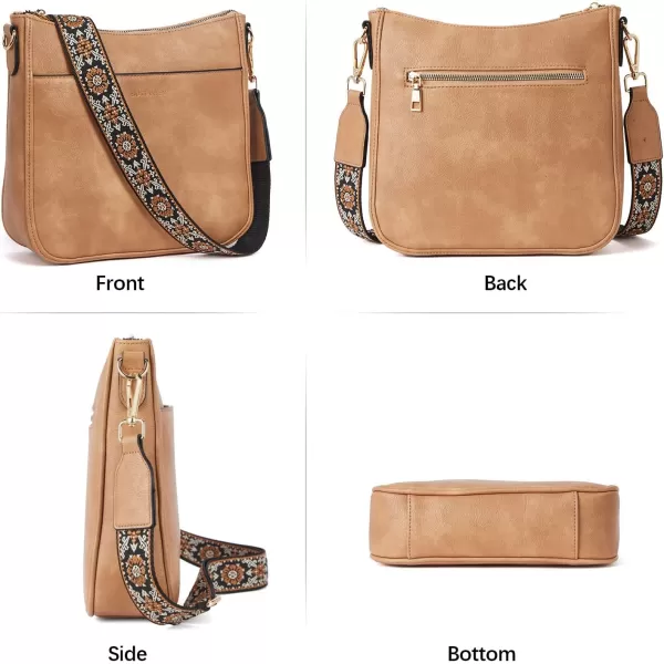 BOSTANTEN Crossbody Bags for Women Trendy Vegan Leather Hobo Purses Shoulder Handbags Wallet Set With Wide Shoulder Strap
