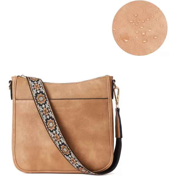 BOSTANTEN Crossbody Bags for Women Trendy Vegan Leather Hobo Purses Shoulder Handbags Wallet Set With Wide Shoulder Strap