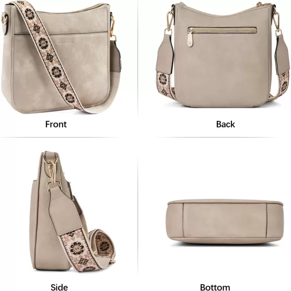 BOSTANTEN Crossbody Bags for Women Trendy Vegan Leather Hobo Purses Shoulder Handbags Wallet Set With Wide Shoulder Strap