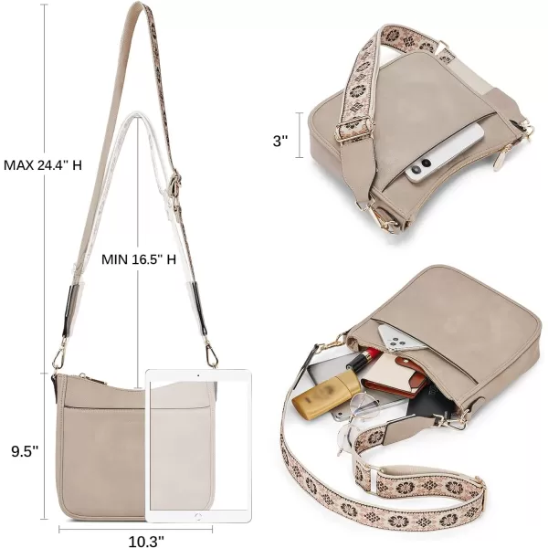 BOSTANTEN Crossbody Bags for Women Trendy Vegan Leather Hobo Purses Shoulder Handbags Wallet Set With Wide Shoulder Strap