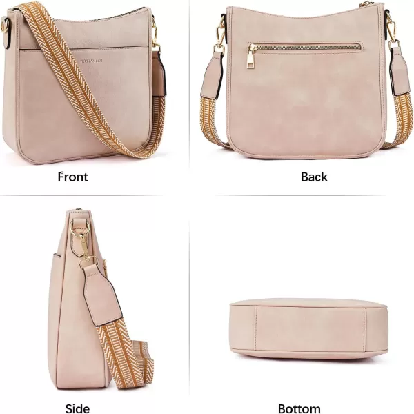 BOSTANTEN Crossbody Bags for Women Trendy Vegan Leather Hobo Purses Shoulder Handbags Wallet Set With Wide Shoulder Strap