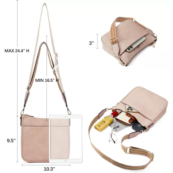 BOSTANTEN Crossbody Bags for Women Trendy Vegan Leather Hobo Purses Shoulder Handbags Wallet Set With Wide Shoulder Strap