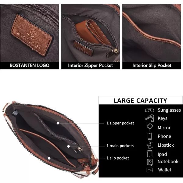 BOSTANTEN Crossbody Bags for Women Trendy Vegan Leather Hobo Purses Shoulder Handbags Wallet Set With Wide Shoulder Strap