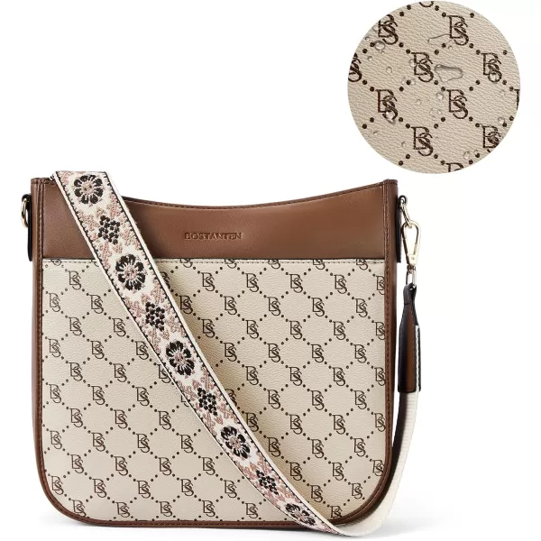 BOSTANTEN Crossbody Bags for Women Trendy Vegan Leather Hobo Purses Shoulder Handbags Wallet Set With Wide Shoulder Strap