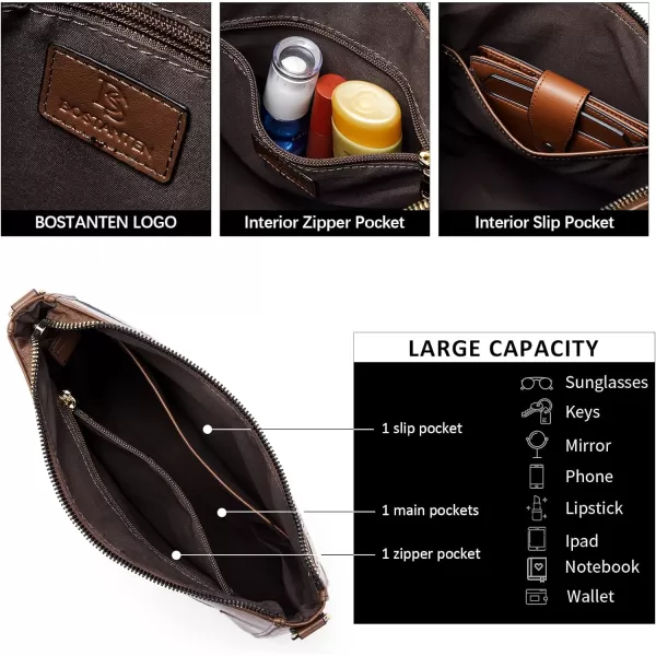 BOSTANTEN Crossbody Bags for Women Trendy Vegan Leather Hobo Purses Shoulder Handbags Wallet Set With Wide Shoulder Strap