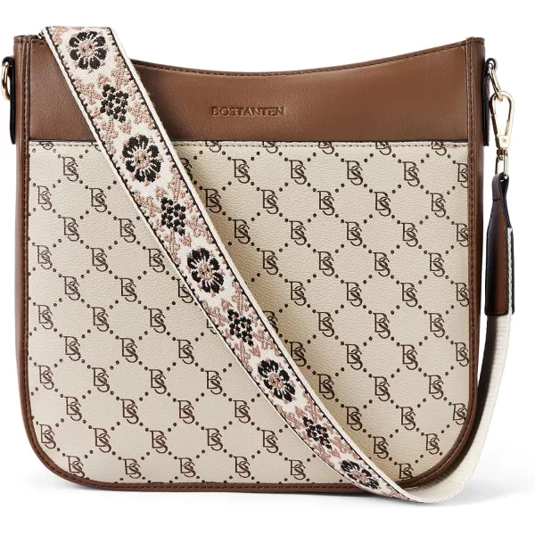 BOSTANTEN Crossbody Bags for Women Trendy Vegan Leather Hobo Purses Shoulder Handbags Wallet Set With Wide Shoulder Strap